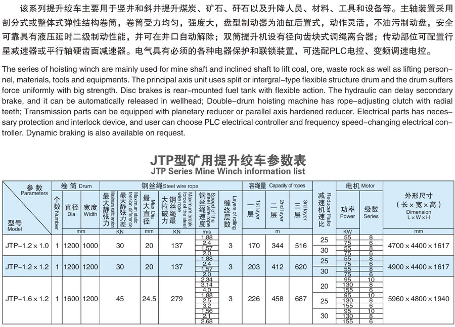 JTP系列礦用提升絞車(chē)